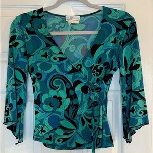 Women’s Y2K Byer’s Teal and Black Blouse